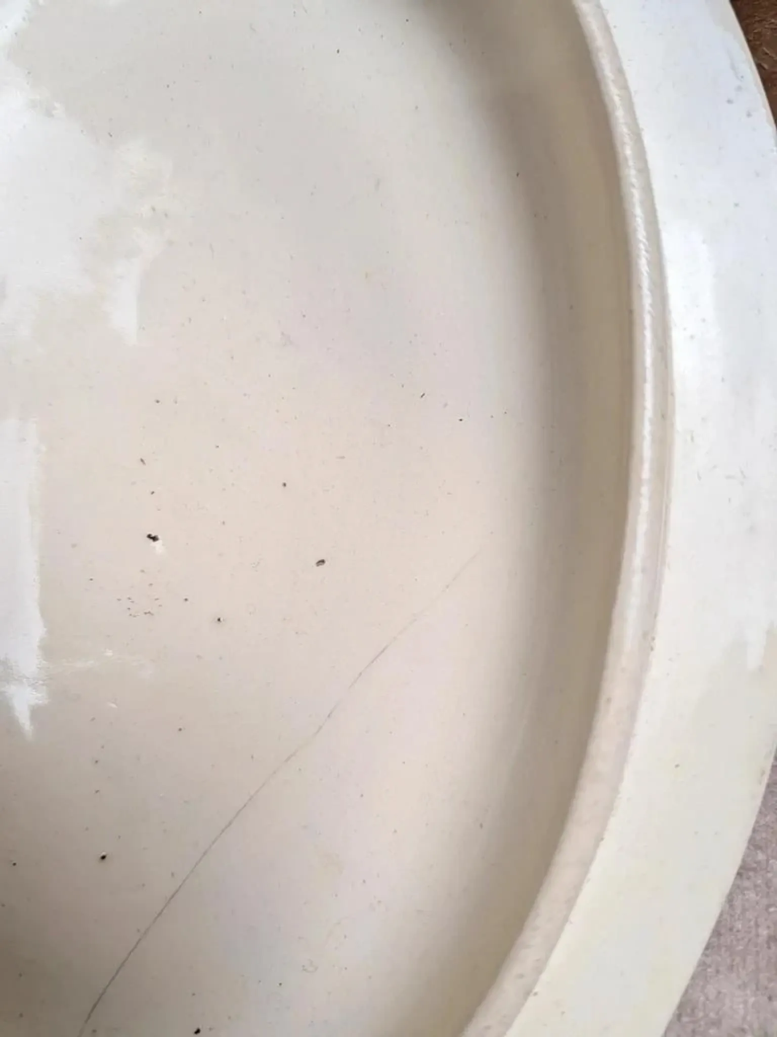 Antique sauce boat in ironstone from Salins – Sepia dragonfly decoration – With lid