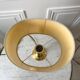 Brass and black metal lamp with woven lampshade woven 50s