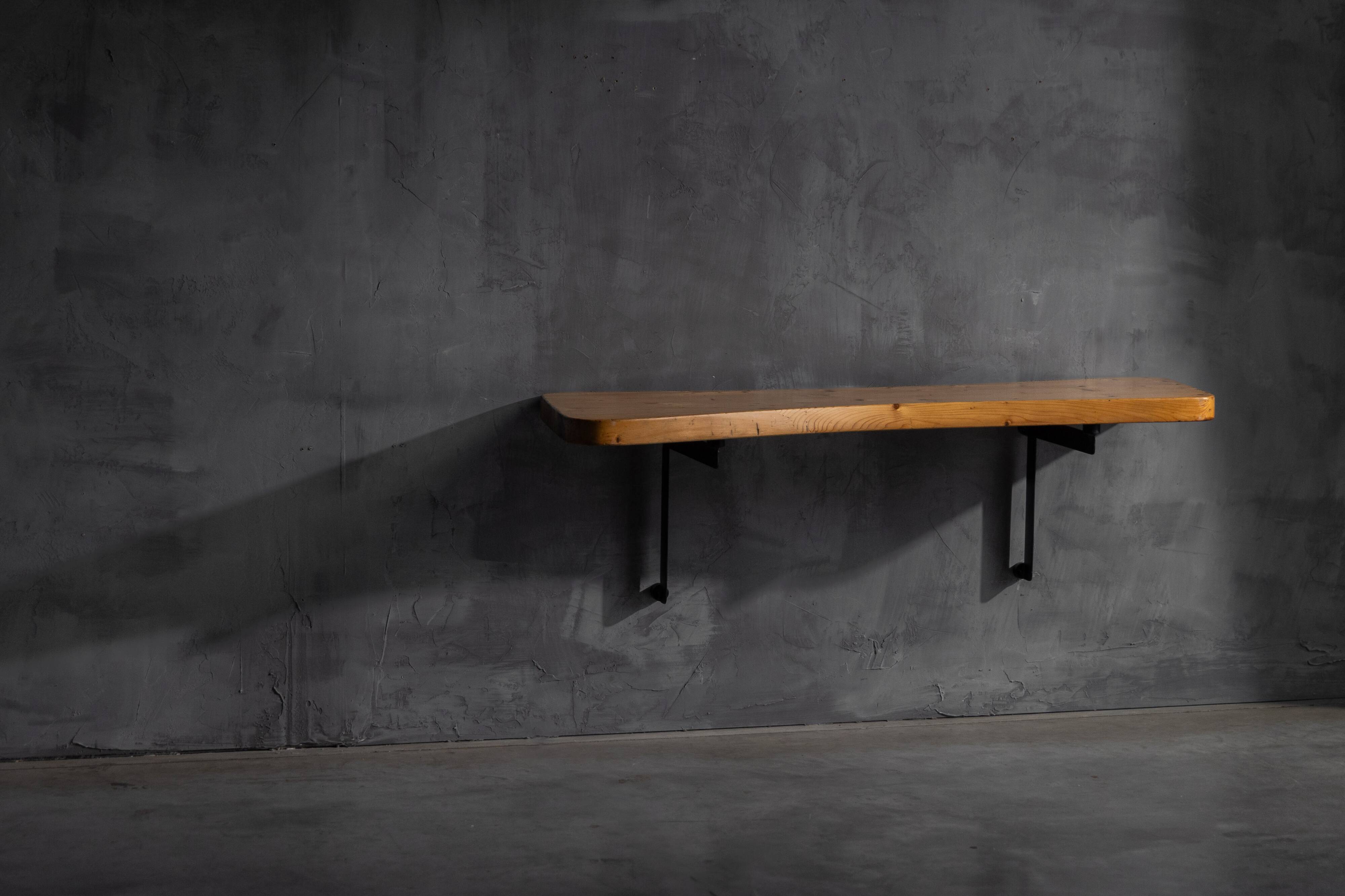 Wall-mounted console table by Charlotte Perriand, France, 1950s
