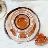 Salmon pink glass decanter