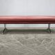 German Koinor Leather Bench with Brushed Stainless Steel Base 2020s