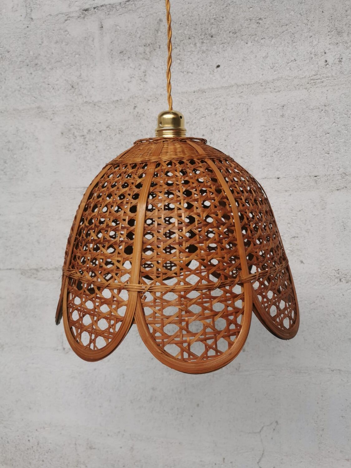 Vintage wicker pendant lamp