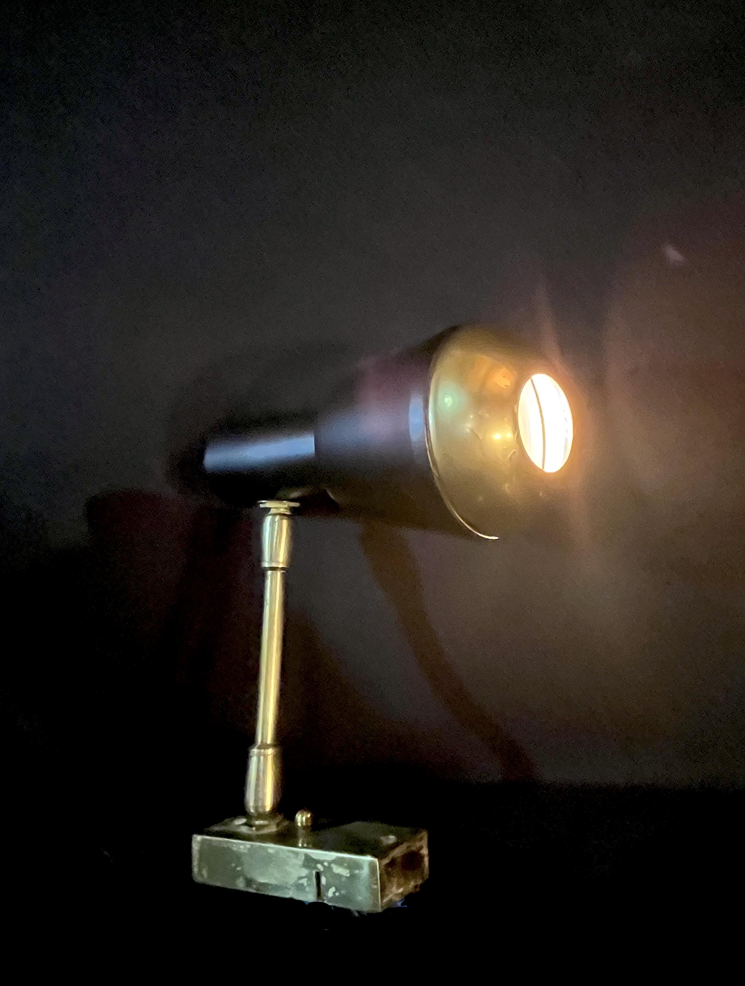 Pair of black and gold metal spotlights, Italy, Mid-Century