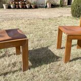 Luigi Gorgoni Roche Bobois 70's chairs in Elm and leather
