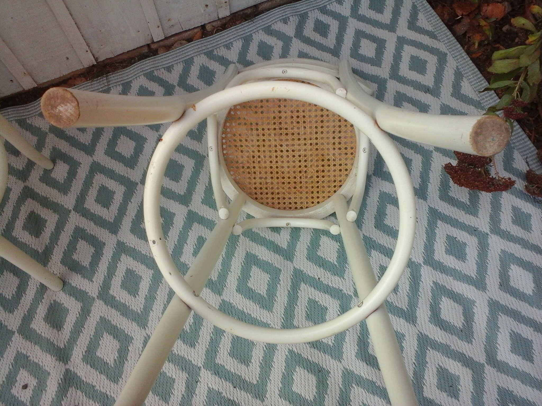 3 high bar cane chairs