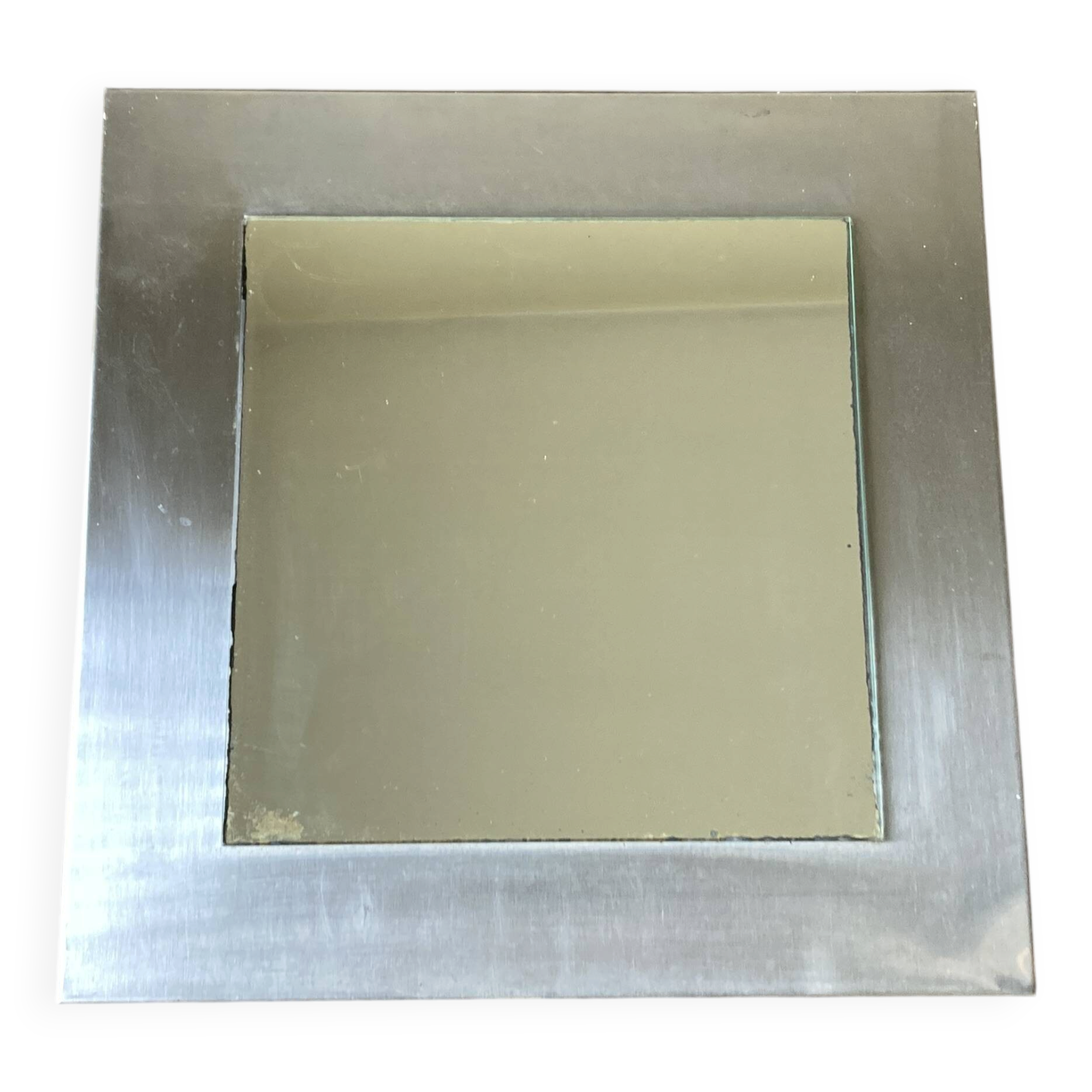 1970s space age steel mirror