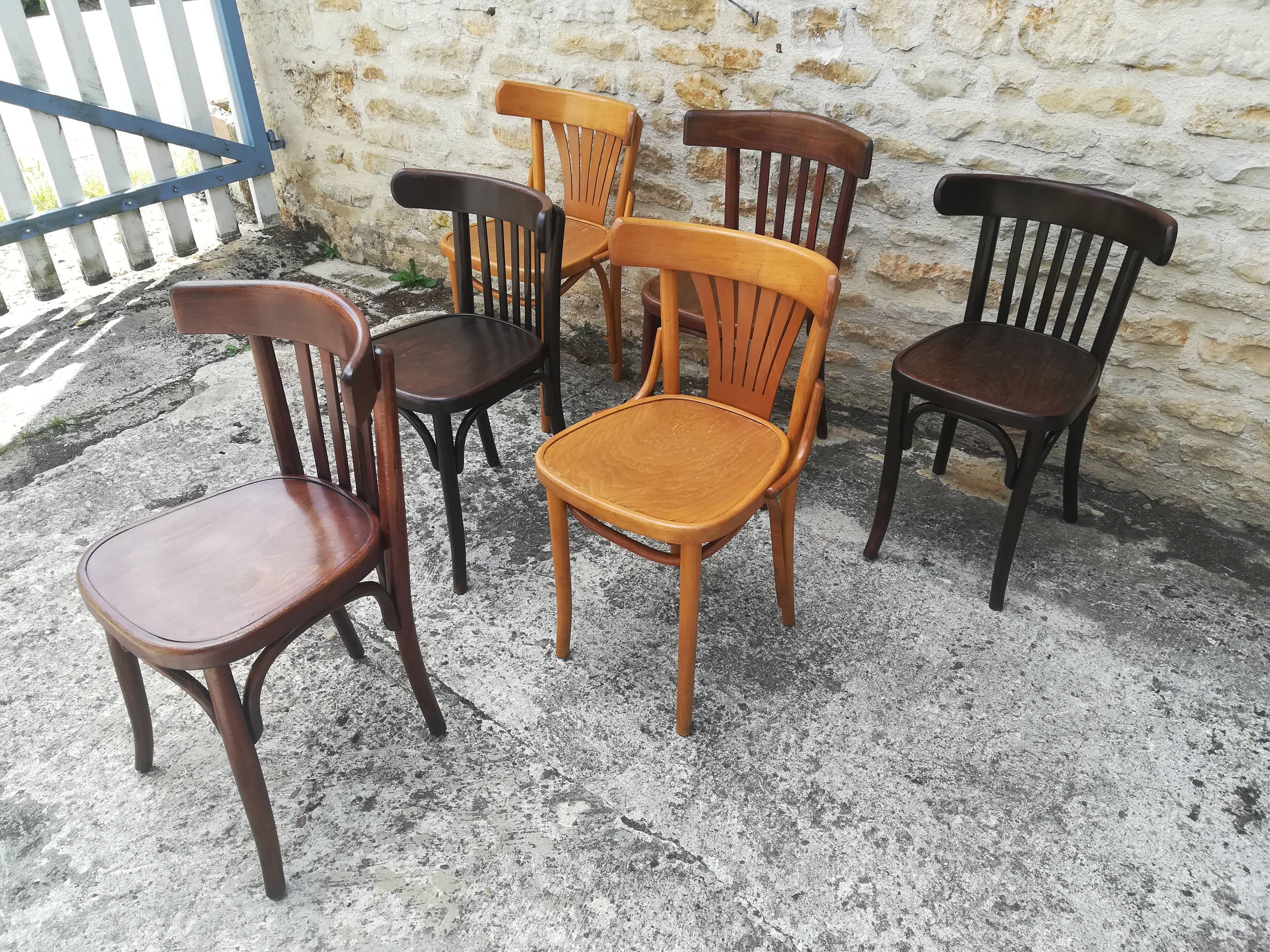 Mismatched bistro chairs