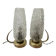 Pair of 1950s brass and glass bedside lamps