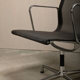 Multiple Eames Aluminum Group EA108 Dining Chairs Charcoal Netweave Mesh, Vitra