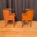 A pair of bedside tables by Axel Larsson, Bodafors, Sweden, 1940s.