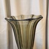 Czechoslovak smoked glass vase from the 1970s