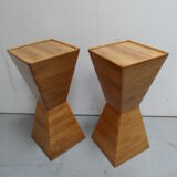 Vintage set of 2 pyramid side tables  Seventies