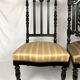 Set of two nanny chairs, blackened wood, Napoleon III