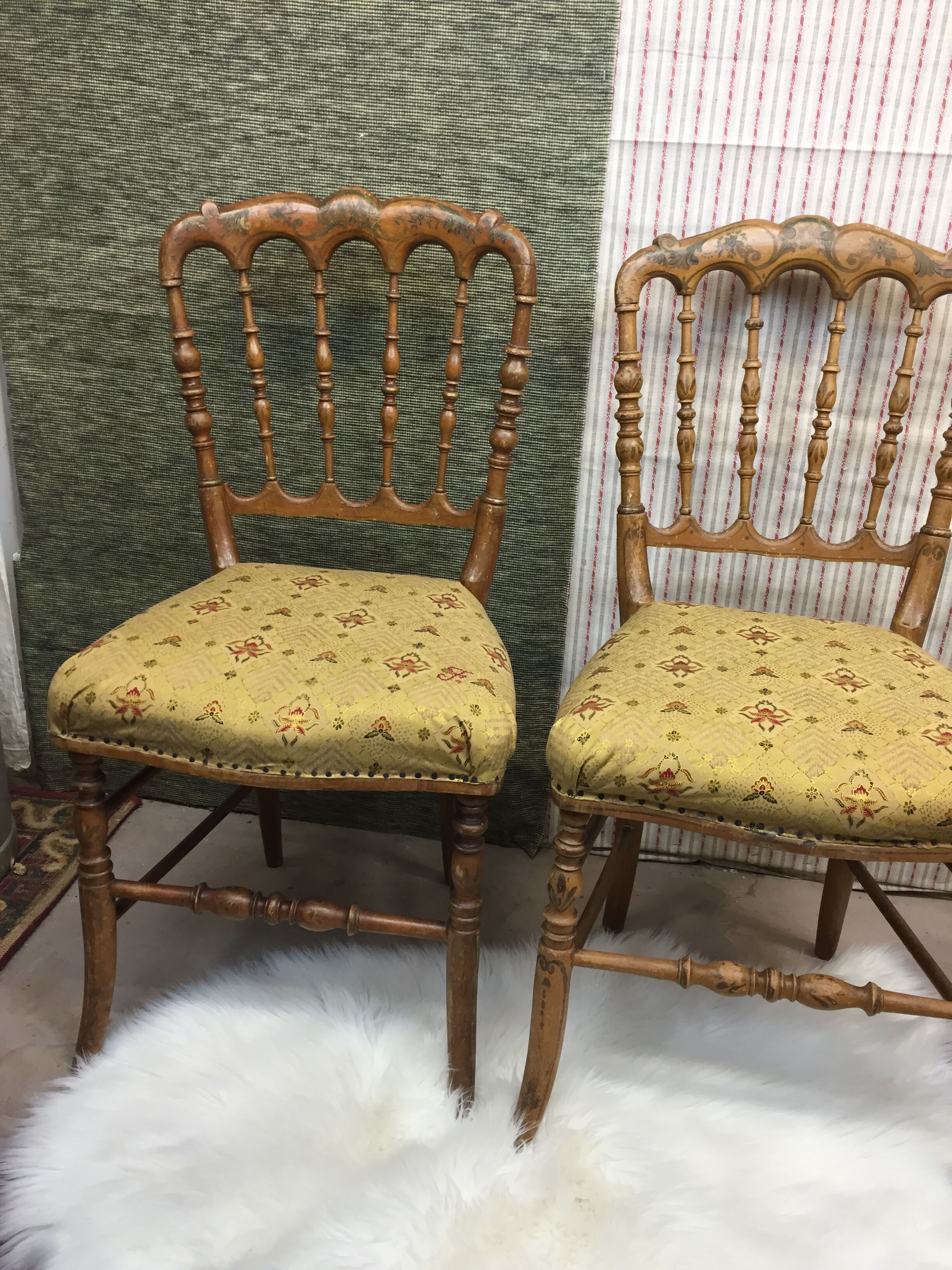 Pair of antique Napoleon style chairs