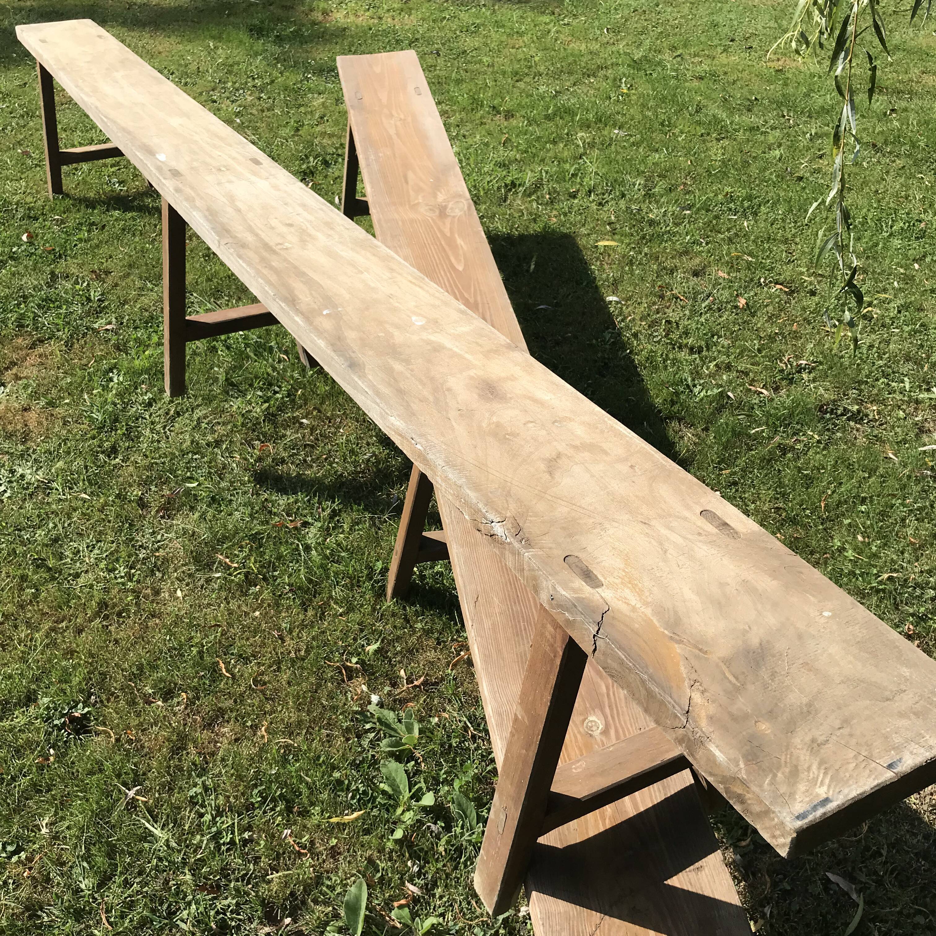 Pair of farm benches