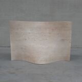 Travertine and glass dining table