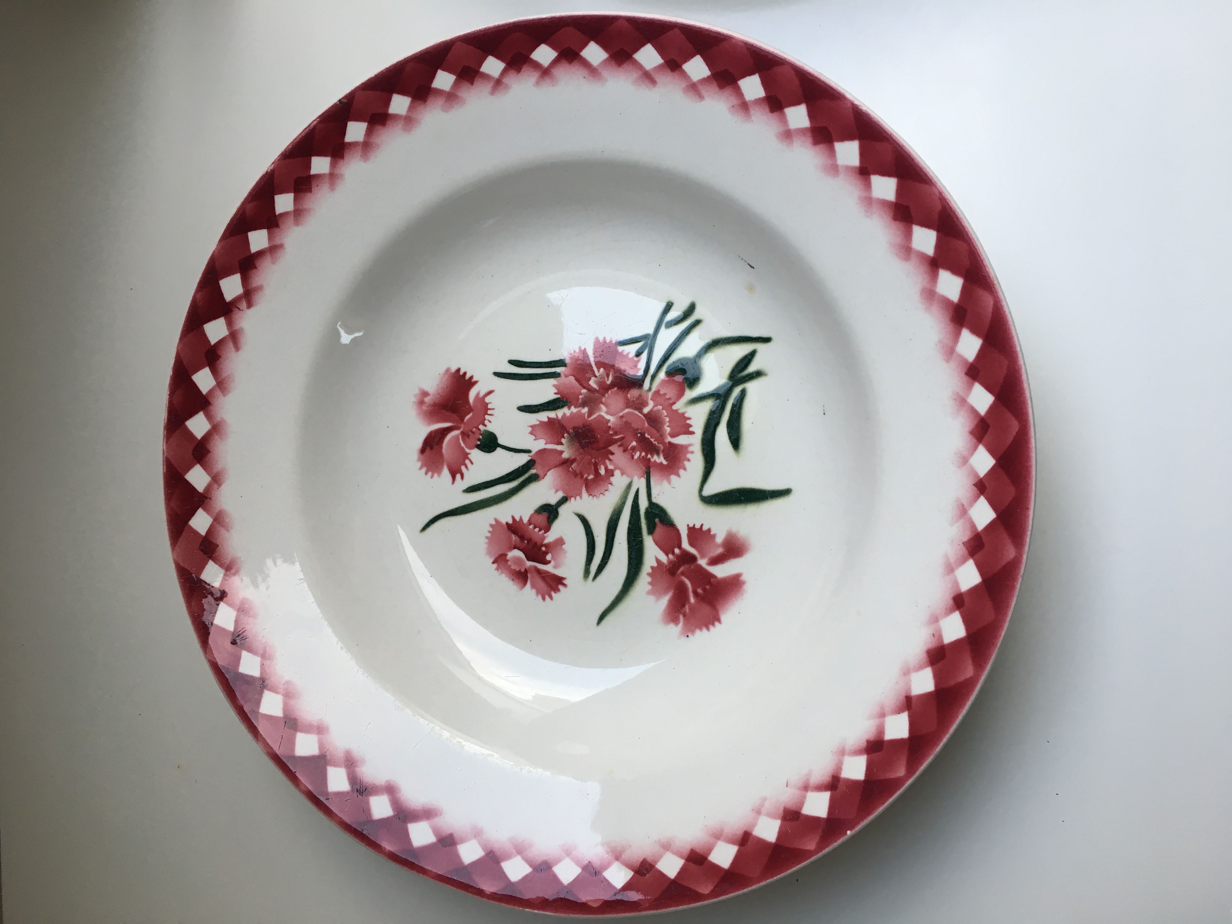 Set of 11 plates signed Mignardises Sarreguemines hand painted decor