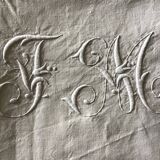 JM marked linen sheet