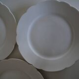 5 flat plates Alfred Hache & C°-V- White Porcelain