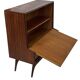Vintage teak wall cabinet with flap door 1960s design wall unit