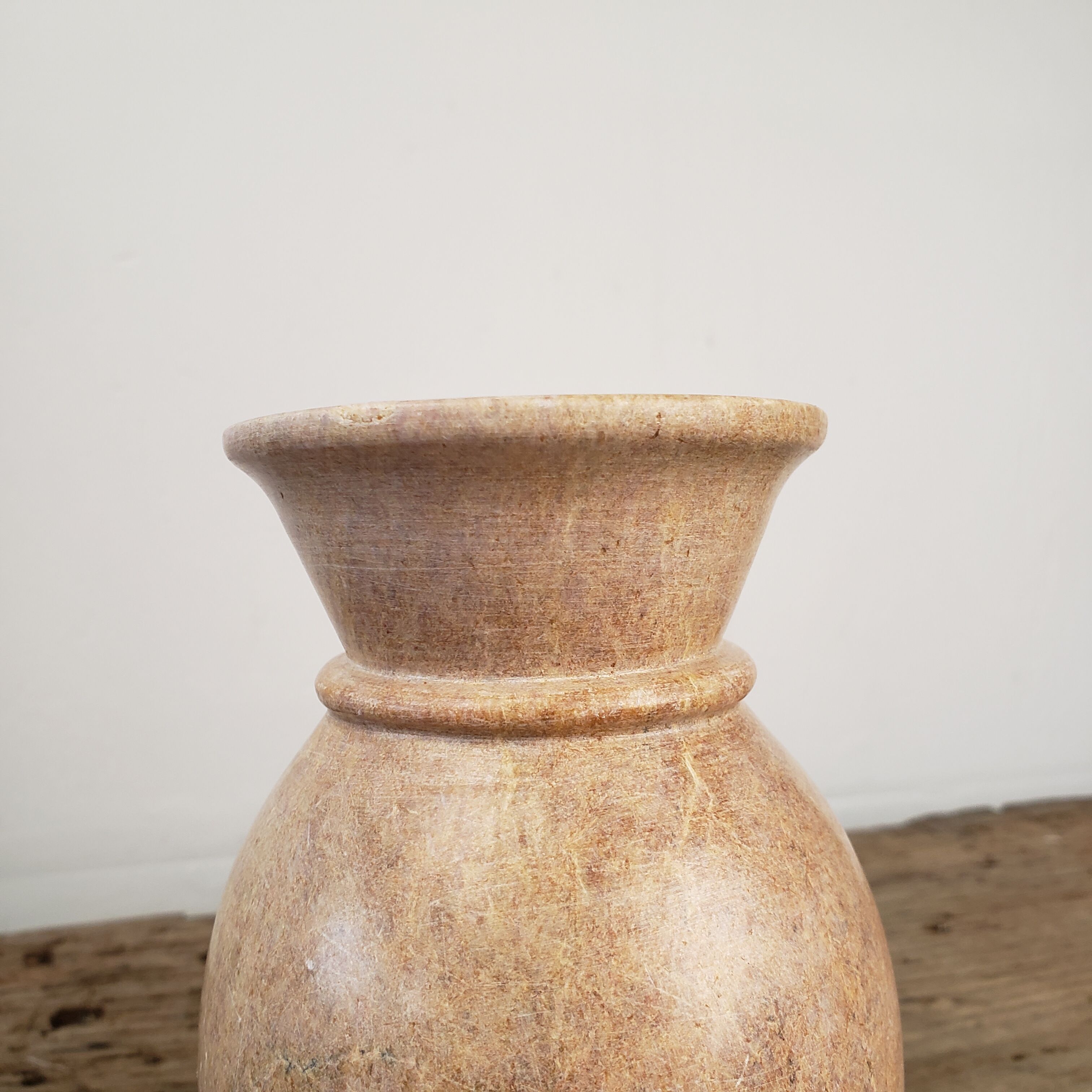 Polished stone vase