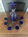 Antique Cobalt Blue Glass Liqueur Set with Applied Silver Decoration – 7
