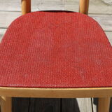 5 chairs light beech skaï red 1950