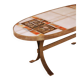 Oval coffee table in ceramic and metal – 1970s