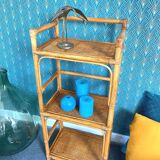 Vintage wicker and rattan shelf