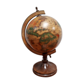 Globe world map vintage 1950 1960 wood old style