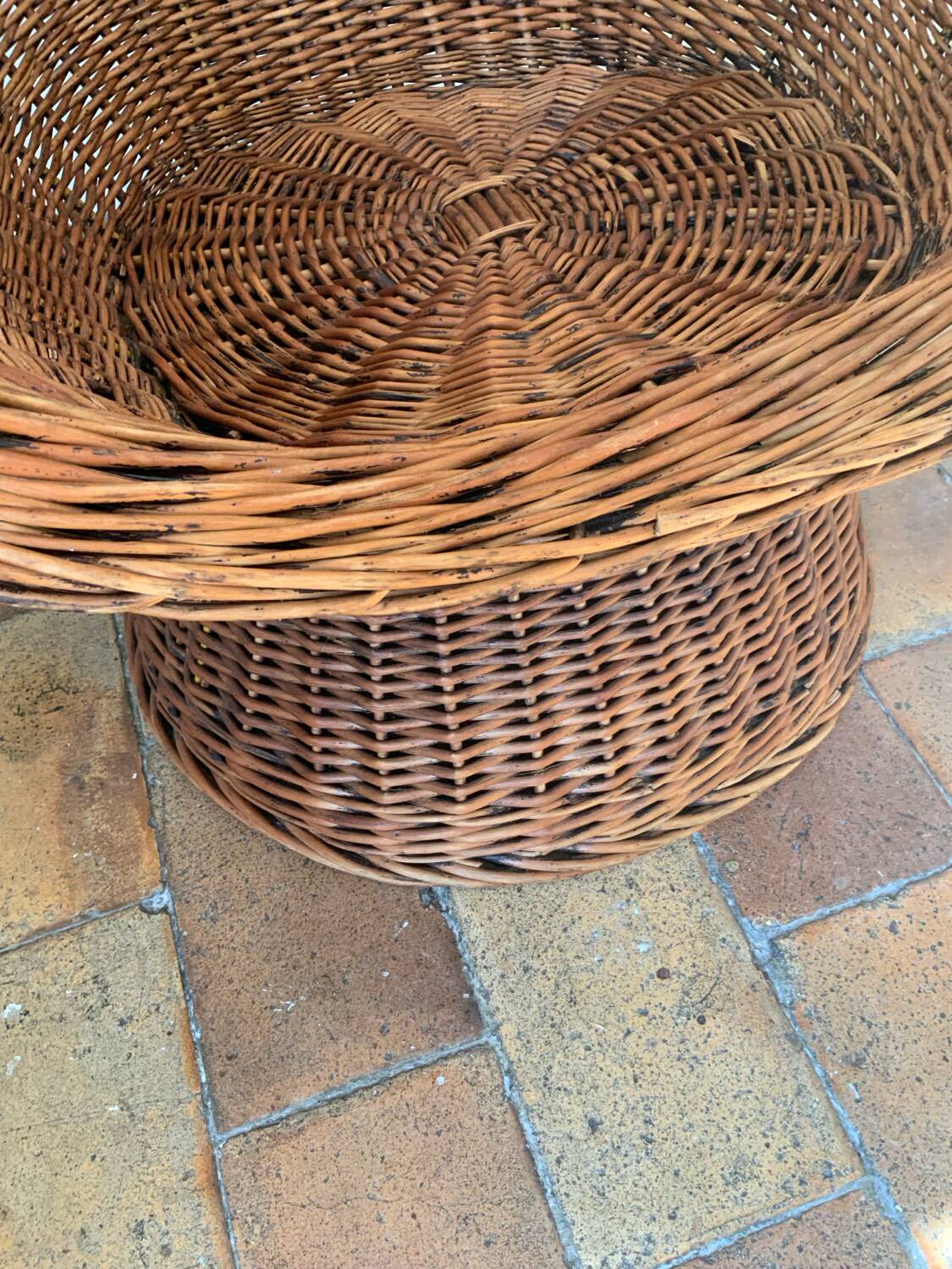 Mid-century wicker armchair