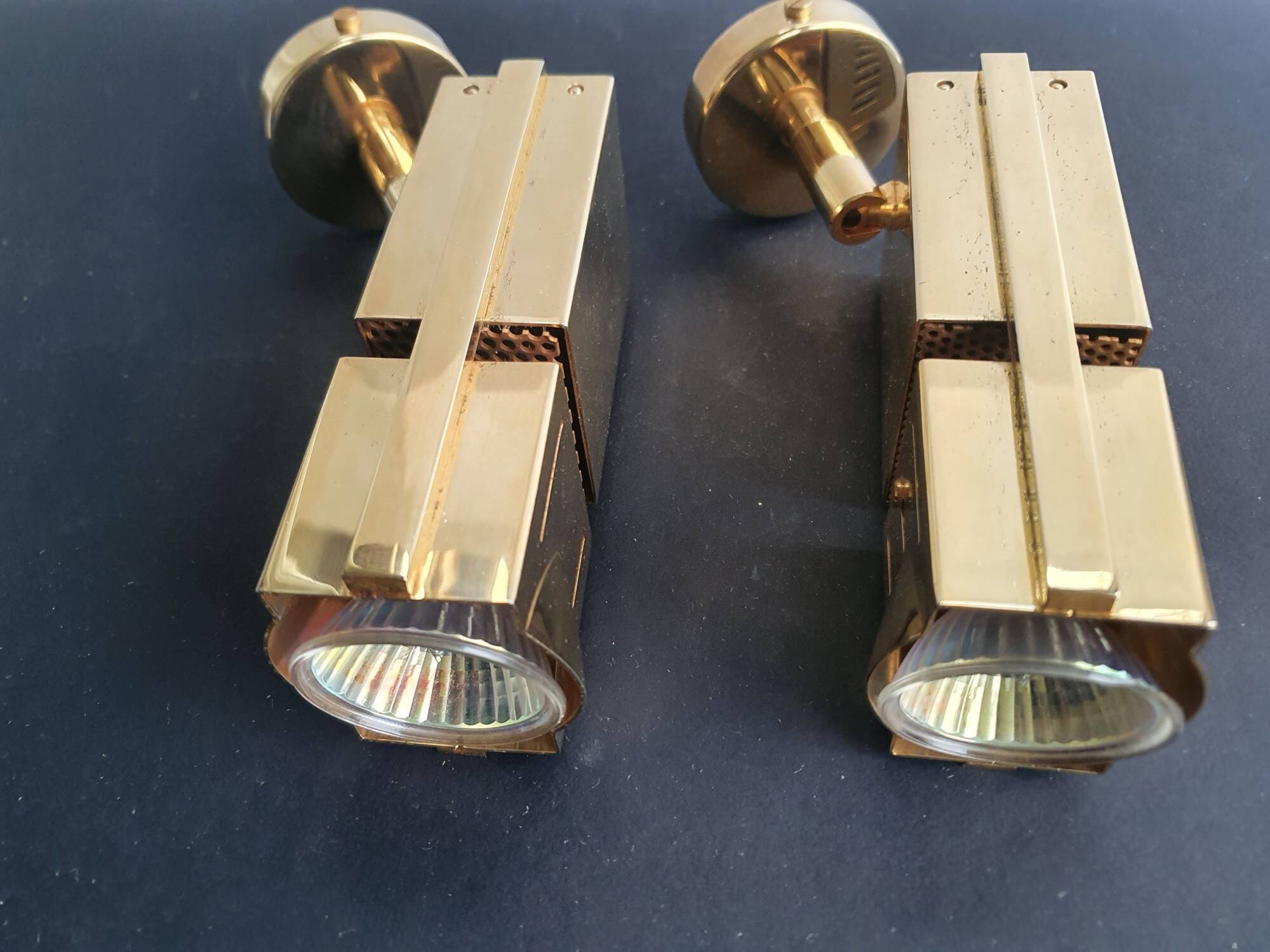 Paire de spots appliques murales loft space age années 70