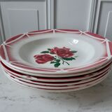 Lot de 6 assiettes creuses Digoin Sarreguemines modèle Cibon