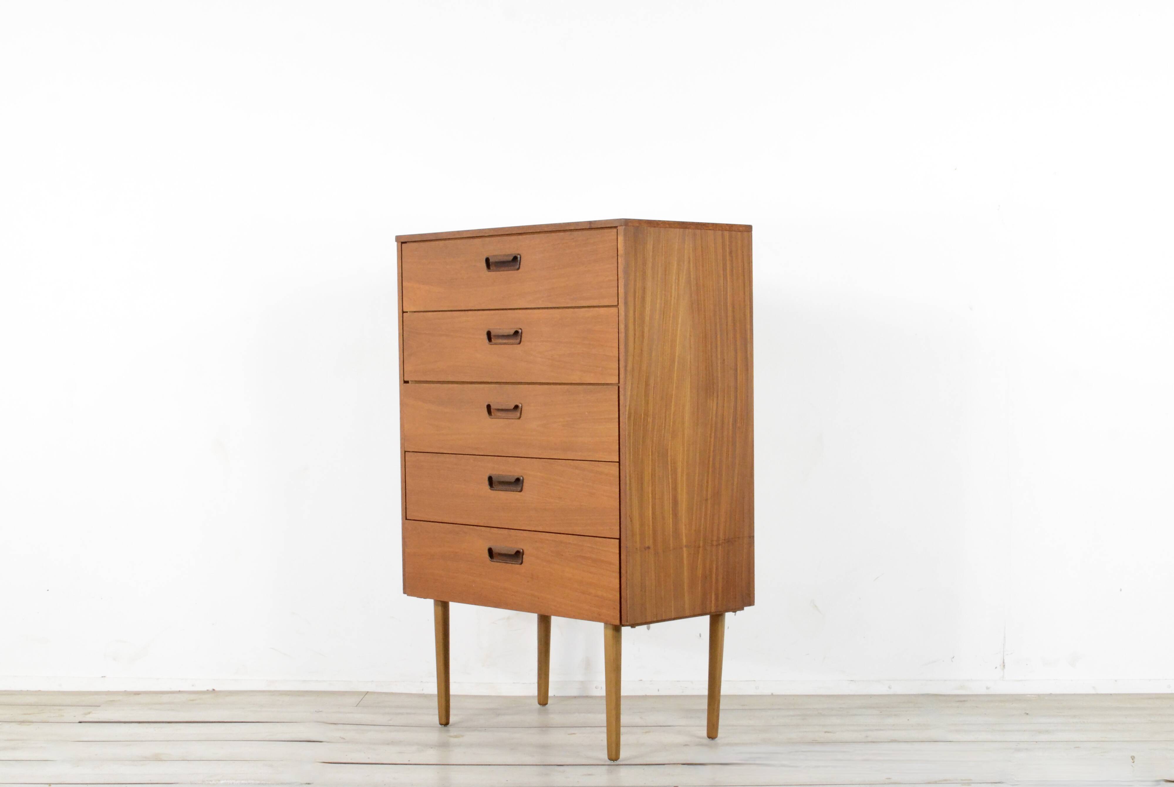 Midcentury Chest Of Drawers In Teak. Vintage Modern / Scandinavian / Retro / Danish Style