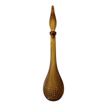 Carafe empoli ambre , carafe italienne années 60-70
