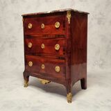 Commode d'entre deux style transition, satin & amarante, 19th