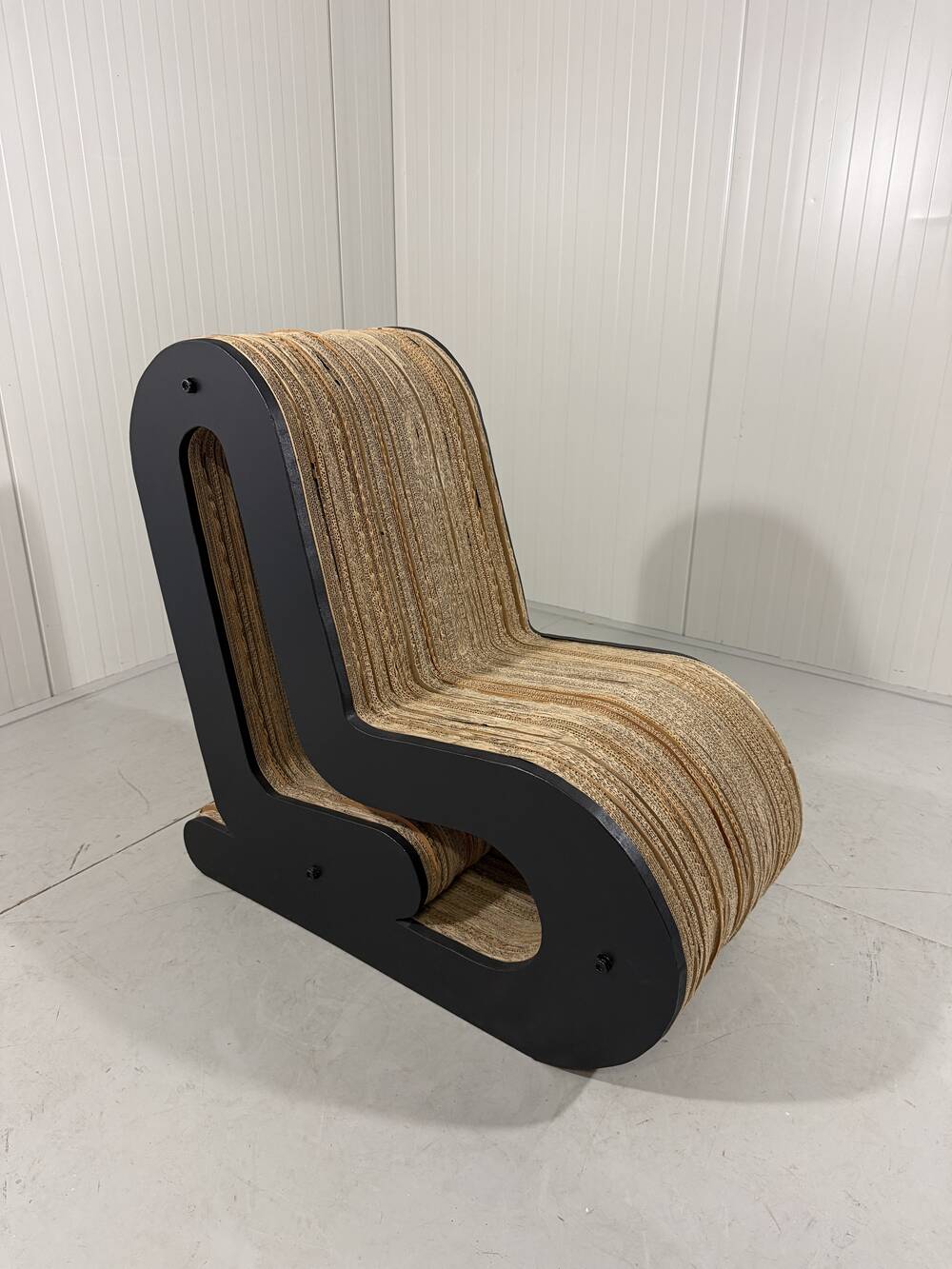 Sculpted cardboard & plywood lounge chair, 1990’s