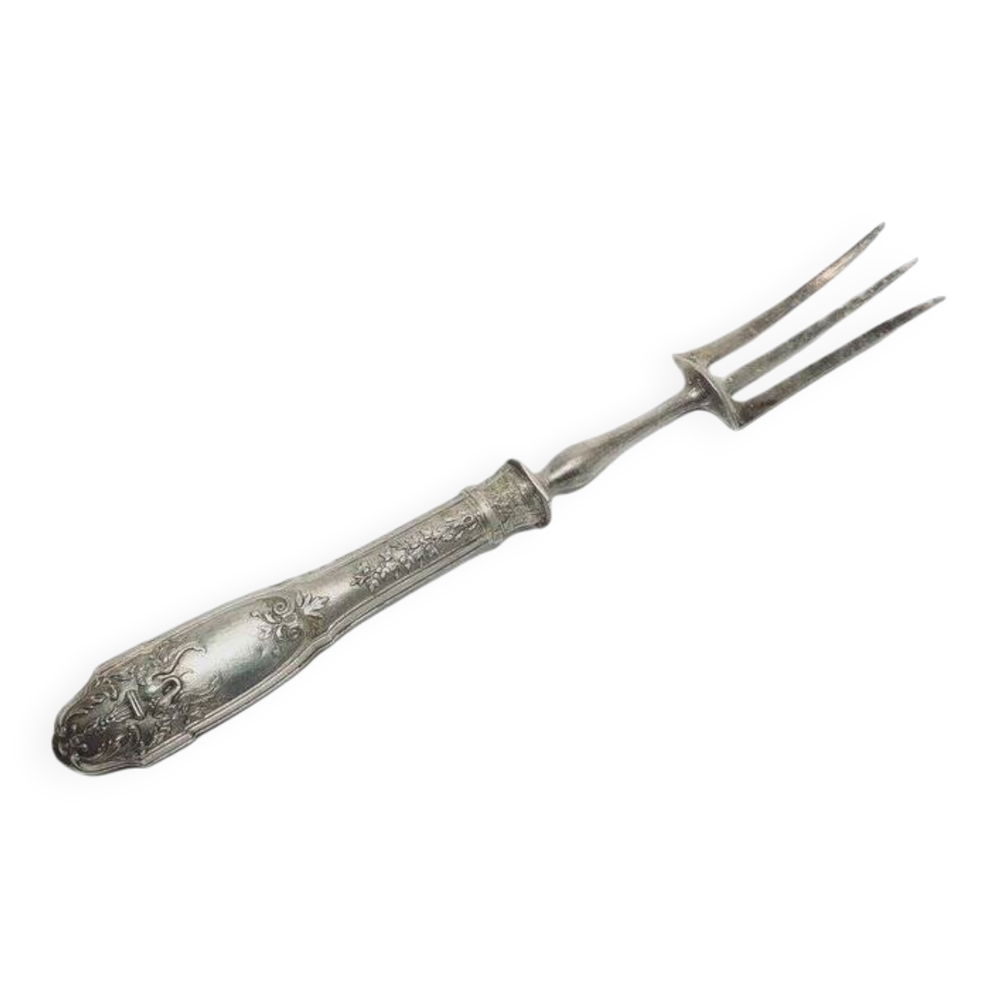 Fourchette à rôtir en argent classique, France, années 1880