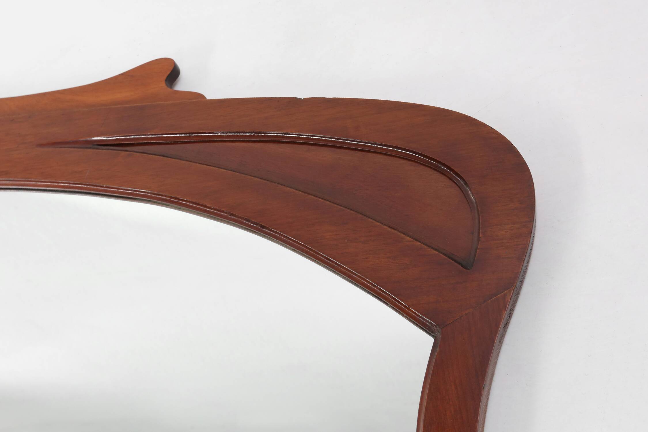 Large hand carved Art Nouveau chimney mirror, France ca. 1910