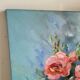 Oil on canvas painting of a bouquet of roses signed Paumier.
