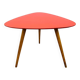 Steiner tripod side table by Baumann, wood, red top, 60s