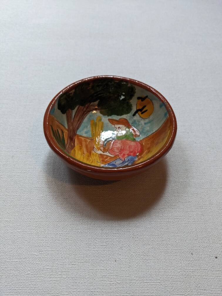 Handmade empty pocket bowl, hand-painted decor, vintage bowl, slow deco