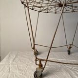 Old vintage foldable laundry basket