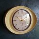 Vintage ceramic clock oval silent wall clock "Jaz yellow white gold"