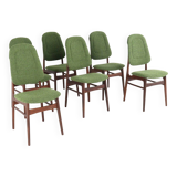 Ensemble de 6 chaises de salle à manger en teck hollandais design vintage