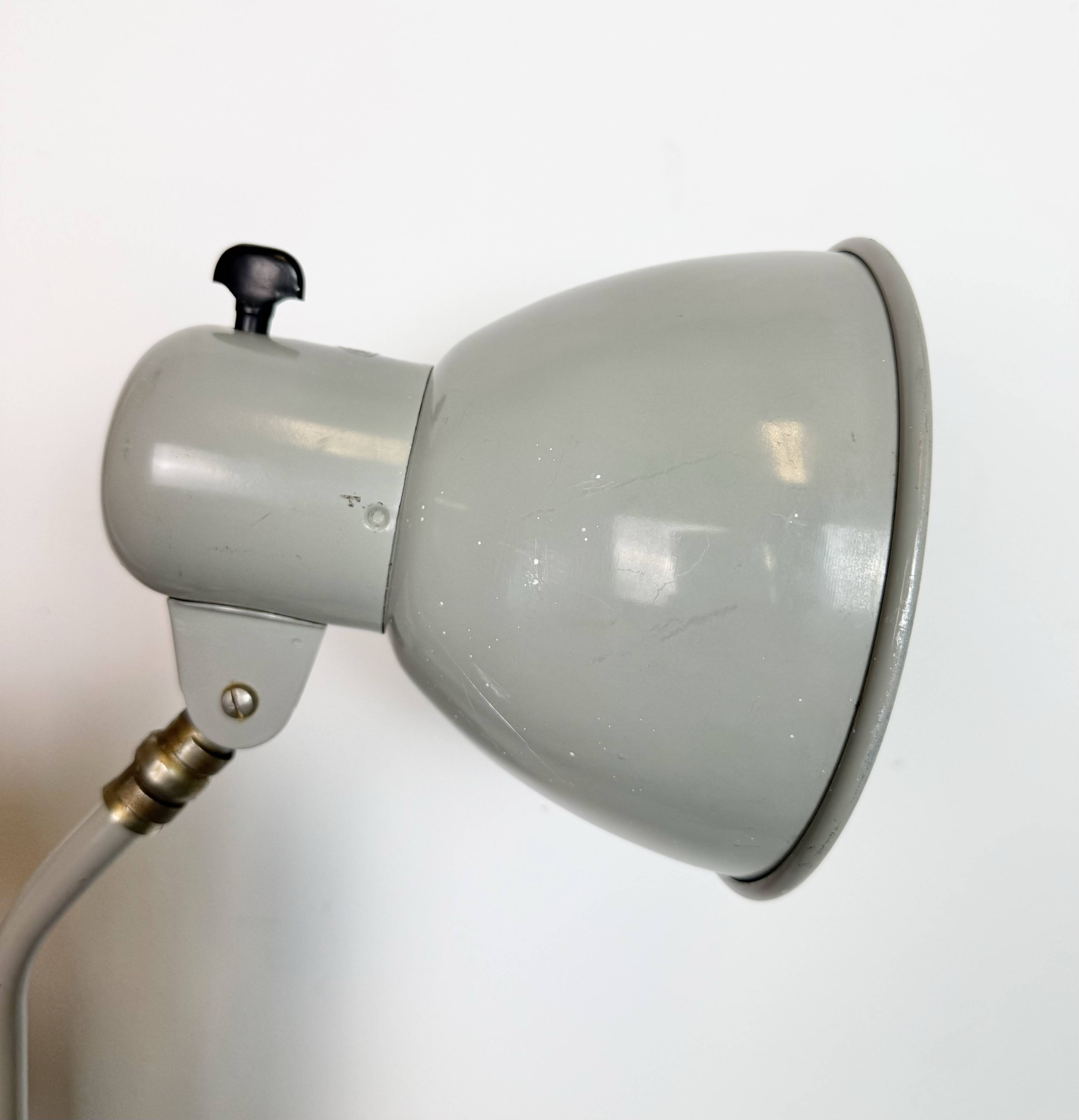Grey German Industrial Scissor Wall Lamp from SIS, 1960s