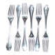 Christofle, series of 6 silver metal table forks - vintage pompadour model 20.5cm