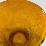 Large amber bubble glass vase from the 60s