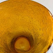 Large amber bubble glass vase from the 60s
