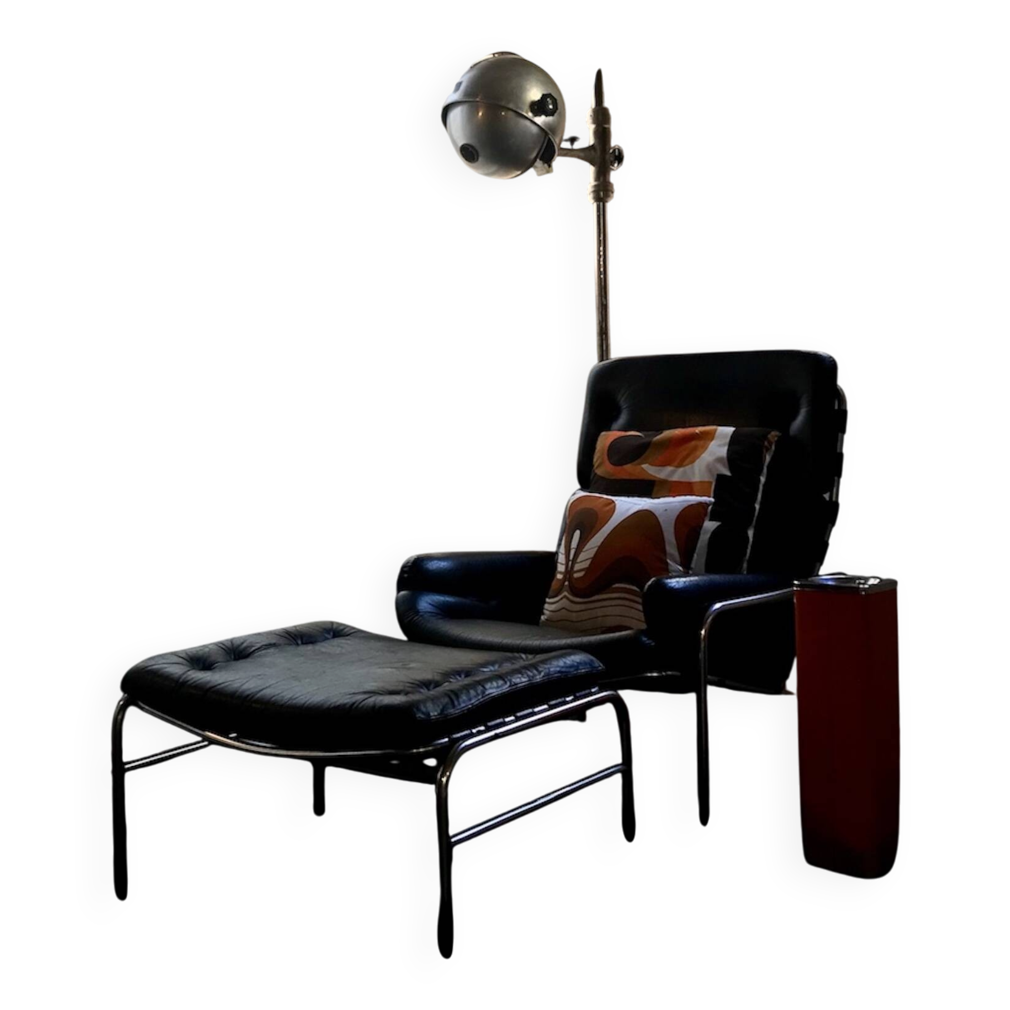Cendrier sur pied design Giulia Veronesi Ecolight orange Italie années 70